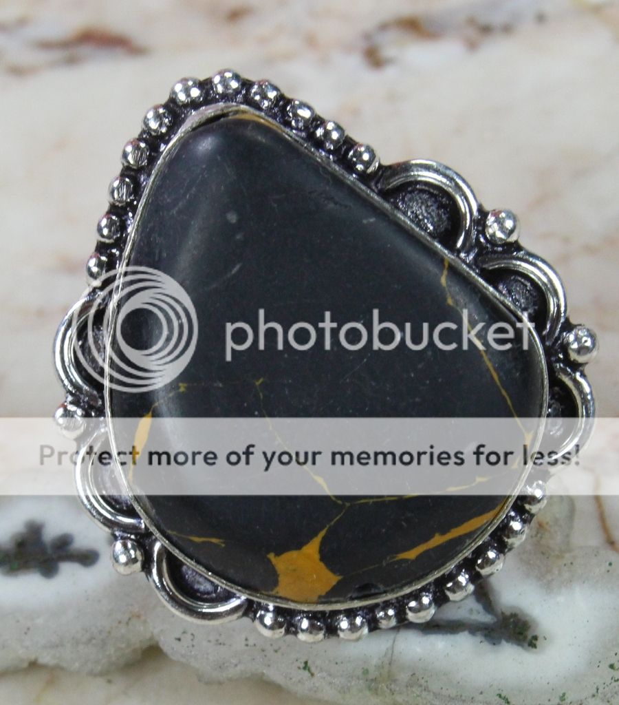 turquoise ring 925 sterling silver overlay, size 9 ior13-0354