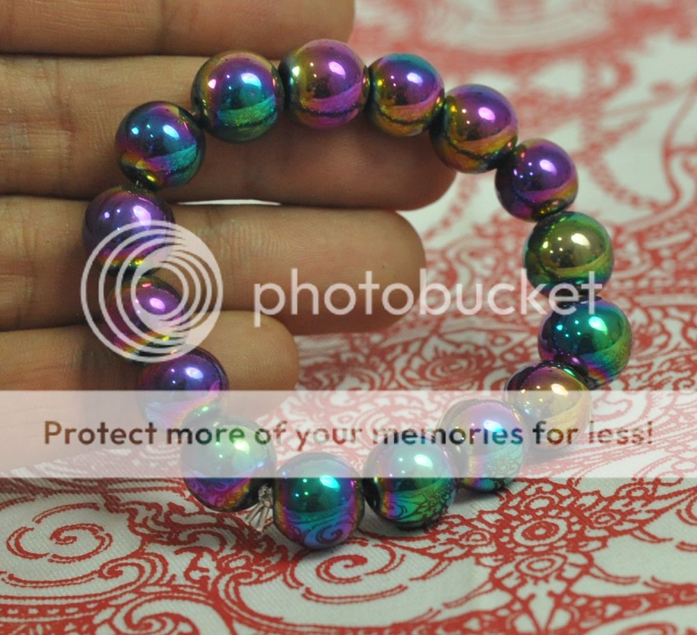 Rainbow 7 Colors Bracelet Leklai Thai STONES Metal Charms Amulet