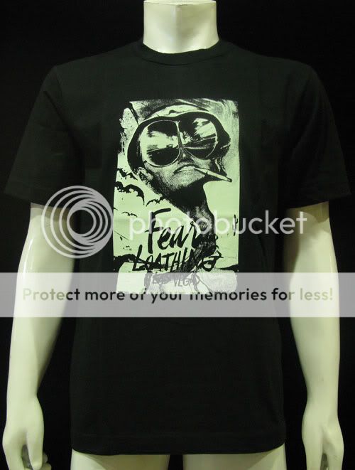 Hunter S Thompson Fear and loathing T Shirt Men M Black  