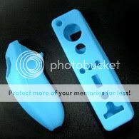 SILICONE SKIN FOR WII REMOTE NUNCHUK CONTROLLER CYAN  